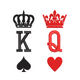 King and Queen Playing Card Embroidery Design, Instant Download