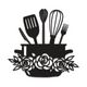 Kitchen Pot Cooking Tools Embroidery Design, Floral Kitchen Silhouette Machine Embroidery, Instant Download