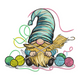 Knitting Gnome Embroidery Design, Cozy Gnome with Yarn Machine Embroidery Pattern