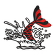 Koi Fish Splash Embroidery Design, Japanese Style Machine Embroidery Pattern, Instant Download