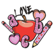 LOVE ABC Apple Teacher Embroidery Design, Instant Download