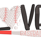 LOVE Baseball Embroidery Design, Instant Download