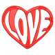 LOVE Heart Monogram Embroidery Design, Instant Download