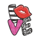 LOVE Lips Embroidery Design, Valentine's Day Pattern, Instant Download