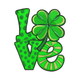 LOVE Shamrock Embroidery Design, Instant Download