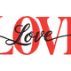 LOVE Word Script Overlay Embroidery Design, Instant Download