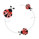 Ladybug Circle Flight Embroidery Design, Instant Download