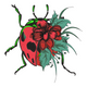 Ladybug Floral Embroidery Design, Botanical Bug, Instant Download