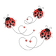 Ladybug Heart Trail Embroidery Design, Instant Download