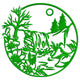 Landscape Waterfall Circle Embroidery Design, Instant Download