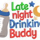 Late Night Drinking Buddy Baby Bottle Embroidery Design, Instant Download