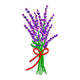 Lavender Bouquet Red Ribbon Embroidery Design, Botanical Gift Bunch, Instant Download