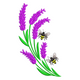 Lavender Flowers with Bees Embroidery Design, Instant Download