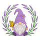 Lavender Gnome with Butterfly Embroidery Design, Machine Embroidery Pattern, Instant Download
