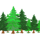 Layered Evergreen Forest Tree Line Embroidery Design, Instant Download