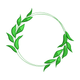 Leaf Branch Circle Frame Embroidery Design, Instant Download