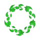Leaf Wreath Circle Embroidery Design, Instant Download