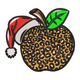 Leopard Apple Christmas Embroidery Design, Instant Download