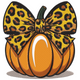 Leopard Bow Pumpkin Embroidery Design, Instant Download