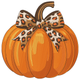 Leopard Bow Pumpkin Embroidery Design, Fall Halloween Machine Embroidery Pattern, Instant Download