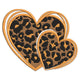 Leopard Print Double Heart Embroidery Design, Instant Download