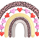 Leopard Print Rainbow with Hearts Embroidery Design, Instant Download