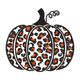 Leopard Pumpkin Embroidery Design, Instant Download