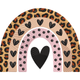 Leopard Rainbow Heart Embroidery Design, Machine Embroidery Pattern, Instant Download