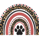 Leopard Rainbow Paw Print Embroidery Design, Instant Download