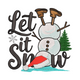 Let It Snow Embroidery Design V2, Instant Download