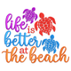 Life Is Better at the Beach Embroidery Design V2, Instant Download