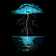 Lightning Cloud Embroidery Design, Storm Cloud Machine Embroidery Pattern, Instant Download