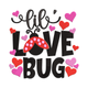 Lil Love Bug Embroidery Design, Instant Download