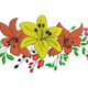 Lily & Wildflower Cluster Embroidery Design, Instant Download