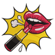 Lipstick Kiss Embroidery Design, Machine Embroidery Pattern, Instant Download