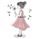 Little Girl with Dandelion Embroidery Design, Instant Download