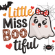 Little Miss Boo-tiful Embroidery Design, Halloween Kids Machine Embroidery Pattern, Instant Download