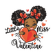Little Miss Valentine Girl Embroidery Design, Kids Valentine Character Pattern, Instant Download