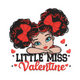 Little Miss Valentine Embroidery Design V2, Instant Download