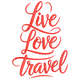Live Love Travel Embroidery Design, Instant Download