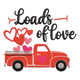 Loads of Love Valentine Truck Embroidery Design, Instant Download