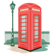London Telephone Booth Embroidery Design, Instant Download