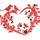 Love Birds Heart Embroidery Design, Instant Download