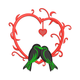 Love Birds Heart Frame Embroidery Design, Instant Download