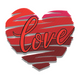 Love Brush Stroke Heart Embroidery Design, Bold Painted Heart Pattern