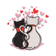 Love Cats Valentine Embroidery Design, Instant Download