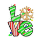 Love Christmas Embroidery Design, Holiday Word Art Pattern, Instant Download