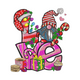 Love Christmas Gnome Embroidery Design, Instant Download