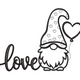 Love Gnome Heart Balloon Embroidery Design, Instant Download