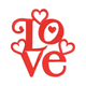 Love Heart Script Embroidery Design, Romantic Typography Pattern, Instant Download